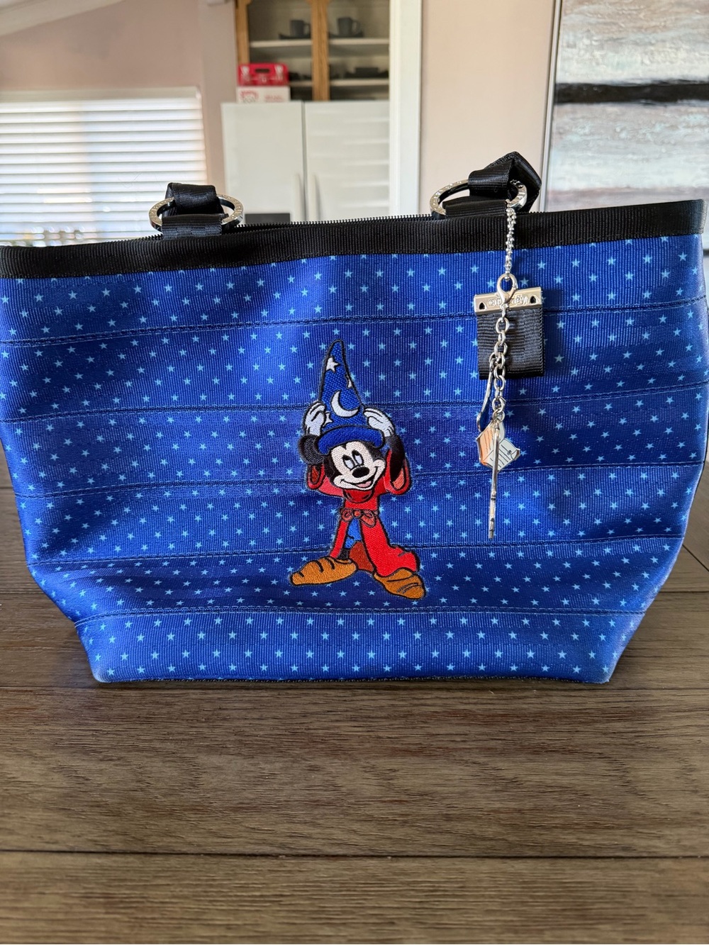 Harveys Disney Fantasia Sorcerer Mickey Seatbelt Bag Blue Tote Medium